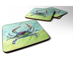 Caroline s Treasures 8550 FC Crab Schaumstoff Untersetzer (4 Stück), 8,9 cm H x 8,9 cm W, multicolor