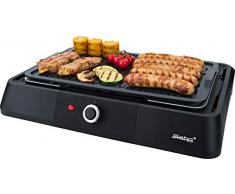 Steba BBQ Tischgrill VG P20 | antihaftbeschichtete Grillplatte mit 39 x 22 cm Grillfläche | stufenlose Temperaturregelung | Low-Fat: Bratflüssigkeit läuft in eine Wasserschale ab