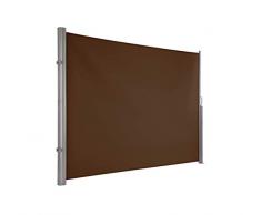 Ultranatura Maui Seitenmarkise, Seitenwandmarkise ausziehbar, Seitenrollo Balkon, Terrasse und Garten, Windschutz und Sichtschutz robust, 300 x 180 cm, braun
