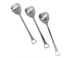 honbay 100 14,3 cm/14,2 cm Edelstahl Creative Lovely Sweet Herz Form Fein Polieren Kaffee Schaufeln Kaffee Zucker Löffel Milch Dessertlöffel Teelöffel Küche Rührlöffel