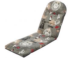 Dajar 466248 Sesselauflage Galaxy Plus 4/8cm F001-06PB Patio Weißbraunschwarzrotgrau, 162 x 49 x 8 cm