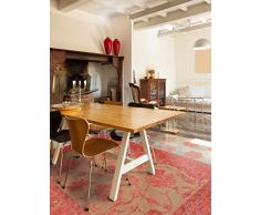 benuta Flachgewebe Teppich Frencie Flora Rot 80x165 cm | Pflegeleichter Teppich fÃ¼r Flur und andere WohnrÃ¤ume