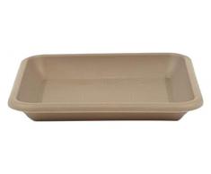 greemotion Blumentopfuntersetzer Jana in Taupe - Blumen-Untersetzer eckig für Pflanzkübel - Pflanzenuntersetzer quadratisch aus Kunststoff - Pflanzen Untertopf 20 x 20 cm