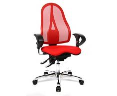 Topstar ST19UG21 Sitness 15, ergonomischer Bürostuhl, Schreibtischstuhl, inkl. höhenverstellbare Armlehnen, Bezugsstoff rot