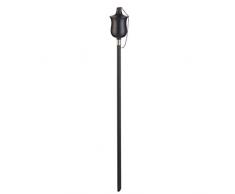 greemotion Gartenfackel aus Edelstahl mit Ölbehälter in Schwarz, Ölfackel mit Erdspieß, 115 cm hoch, Öl-Feuerfackel für Draußen, Feuer-Fackel aus Metall für Garten, Terrasse & Balkon