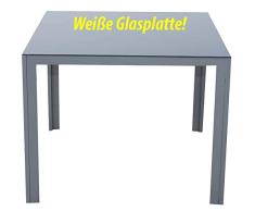 Ambientehome Aluminium ca. 80 x 80 cm Tisch, Silber