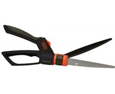 Black+Decker Grasschere, 360 Grad drehbar, Schwarz/Orange