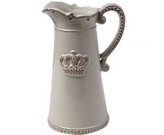Lot Of 2 Ceramic Crown Pitcher White 9.5 by FantasticDecor