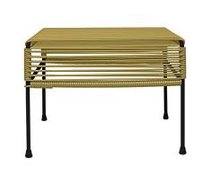 Innit 08–01–14 Gold Weave Adam Ottomane mit schwarzem Rahmen, Mehrfarbig, 20 x 16 x 15 cm