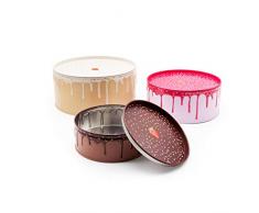 SUCK UK SK TINCAKE1 3er Keksdosen Set Aufbewahrungsset Kuchen Vorratsdose Stapelbare runde Kuchenformen Nistvorratsdosen Blechdose 3 Farben enthalten, Zinn