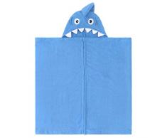 Urban Beach Shark Kapuzenhandtuch für Kinder, Charaktere Strand Pool Wrap für Mädchen Jungen, Hai, Blau, Microfaser, Einheitsgröße