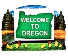 Oregon State Welcome Schild Holz Kühlschrank Magnet 2