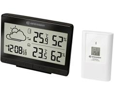 Bresser Wetterstation Funk mit Außensensor Temeo Trend LGX für Temperatur und Luftfeuchtigkeit inklusive Wettertrend-Vorhersage, Funkuhr mit Wecker, schwarz