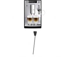 Melitta Caffeo Solo & Perfect Milk E957-103 Schlanker Kaffeevollautomat mit Auto-Cappuccinatore | Automatische Reinigungsprogramme Silber + Milchlanze für Kaffeevollautomaten, Edelstahl, Schwarz