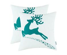 Kissenbezüge, Kissenhülle CaliTime 2 Stück Kissen Werfen Kissen Abdeckungen Fälle Schutz Muscheln zum Couch Sofa Schlafzimmer Zuhause Weihnachten Dekor (45cm x 45cm)