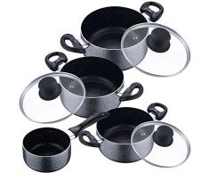 San Ignacio Töpfe und Pfannen 7 tlg. Set Black line Schwarz