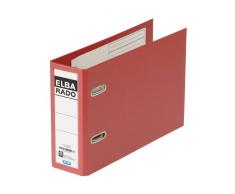 ELBA Kunststoff-Ordner rado plast A5 quer 7,5 cm breit rot mit Einsteckrückenschild Ringordner Aktenordner Briefordner Büroordner Plastikordner Schlitzordner