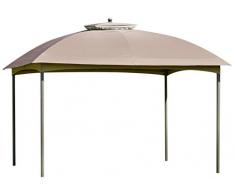 greemotion Pavillon Mailand braun, wasserabweisendes Dach mit UV-Schutz 50+, PA-beschichtet, Gartenpavillon mit kunststoffummanteltem Stahlgestell, schnelle Montage, Maße: ca. 300 x 360 x 270 cm