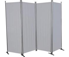 Angerer 4-TLG. Swingtex Paravent, hellgrau