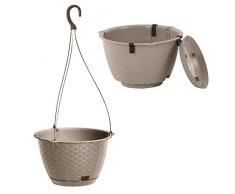 Prosper Plast drlw215–7529u 21,7 x 14,2 cm ratolla rund Blumentopf mit Haken – Mocca