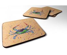 Caroline s Treasures 8467 FC Crab Schaumstoff Untersetzer (4 Stück), 8,9 cm H x 8,9 cm W, multicolor