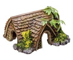 Nobby Aqua Ornaments HÄUSCHEN mit Pflanzen 15 x 14 x 8 cm