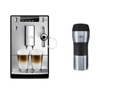 Melitta E 957-103 Kaffeevollautomat Caffeo Solo & Perfekt Milk (Cappuccinatore) silber + Melitta 206056 IsolierTrinkbecher