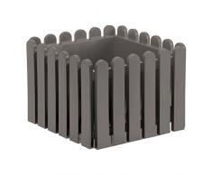 Emsa Blumenkübel, Eckig, Landhaus-Stil, 22 Liter, Quarzgrau, Landhaus, 517496