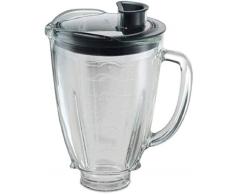 Oster 004936-050-000 Glaskrug für Standmixer, rund, 6 Tassen (1,5 l), mit rundem, schwarzem Deckel