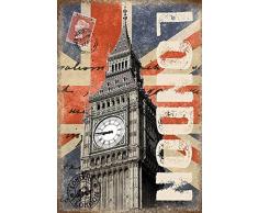 Schatzmix London Big Ben Metal Sign deko Sign Garten Blech