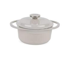 Lodge 1407001 Schmortopf aus Gusseisen mit Deckel, rund, 2,4 l, 20 cm, cremefarben