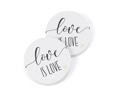 HORTENSIA B. Hewitt 55127 Love Papier Untersetzer, 10,2 cm weiß