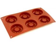 World Cuisine Silikonform mit Antihaftbeschichtung Hefekranz, 7,3 cm (2,88 Zoll) rot