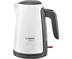 Bosch TWK6A011 Wasserkocher ComfortLine, 1-Tassen-Funktion, Dampfstopp-Automatik, entnehmen Kalkfilter, 2400 W, weiß / dunkelgrau