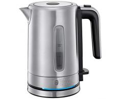 Russell Hobbs 24190-70 Mini Wasserkocher, 2200, Oberfläche aus hochwertigem gebürsteten Edelstahl mit Kunststoffapplikationen, Schwarz