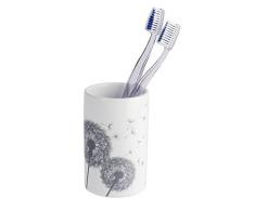 Wenko Zahnputzbecher Astera - Zahnbürstenhalter, für Zahnbürste und Zahnpasta, Keramik, Ø 7 x 11 cm, weiß