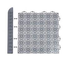 andiamo Eckleiste zur Kunststofffliese Bodenfliese Gartenfliese Länge: 43 cm, Set: 2 Eckleisten, dunkelgrau