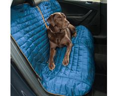 Kurgo Hundedecke für Auto Rückbank - Auto-Sitzbezüge für Hunde und andere Haustiere - im Loft Stil - Blau / Grau