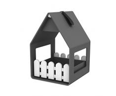 Emsa 516574 Landhaus Vogelwelt Futterhaus und Vogelbad, geeignet für Kleinsingvögel, Ganzjahresnutzung, Made in Germany, granit