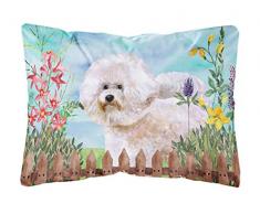 Carolines Treasures CK1267PW1216 Bichon Frisé #2 Spring Outdoor Canvas Kissen, Mehrfarbig