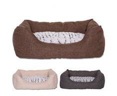 Hundebett Hundekissen Hundekörbchen mit Wendekissen meliert Größe S 60x50 cm Farbe braun