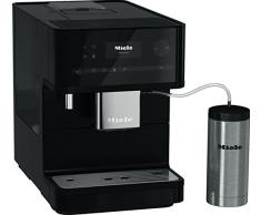 Miele CM 6350 Kaffeevollautomat (OneTouch- und OneTouch for zwei-Zubereitung, vier Genießerprofile, Tassenwärmer, Heißwasserauslauf, Tassenbeleuchtung, automatische Spülprogramme) obsidian-schwarz