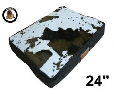 Ellie-Bo Hundebett, für 60-cm-Hundekäfig, klein, 56 cm x 41 cm, Rindsleder-Muster