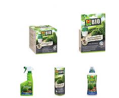 Compo Buchsbaumzünsler-Falle, Inkl. 3 Lockstoff-Dispenser + Buchsbaumzünsler-Falle Nachfüllpack + Algenkalk für Buchsbäume, 1 kg + Buchsbaum- und Ilexdünger + Buchsbaum- und Ilex Grün