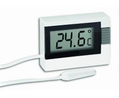 TFA Dostmann Digitales Thermometer, inkl wasserdichter Kabelfühler, klein, weiß