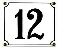 Buddel Bini Wetterfestes Emaille Hausnummernschild 12 12 x 14 cm, sofort lieferbar, weiß