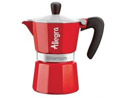 Bialetti 6017 Aeternum Espressokocher allegra 6 Tassen, rot