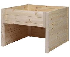 dobar 56189e Mährobotergarage mit integriertem Pflanzkasten, Automower-Unterstand, 79 x 73 x 56 cm, Natur