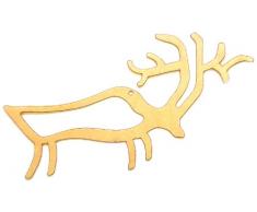 Dekofiguren Rentier, Sperrholz, 10 x 3,5 cm, Beige, 5 Stück