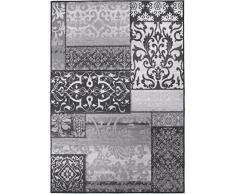 Kurzflorteppich Teppichläufer Orientteppich Vintage Patchwork Orientalisches Muster Used Lookâ Wohnzimmerteppich Schlafzimmer Flurläufer â Oeko Tex 100 pflegeleicht umkettelt â 80cm x 150cm grau